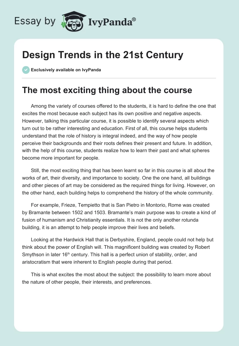 Design Trends in the 21st Century. Page 1