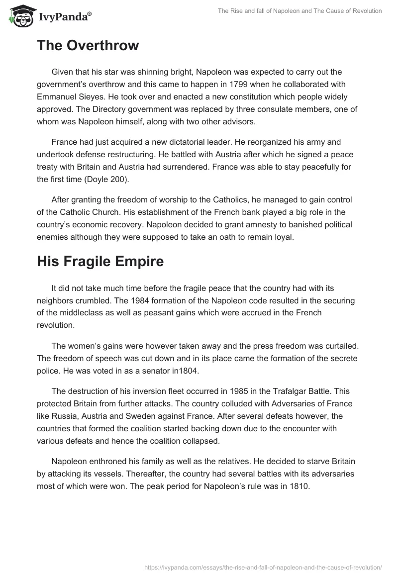 The Rise and fall of Napoleon and The Cause of Revolution. Page 2