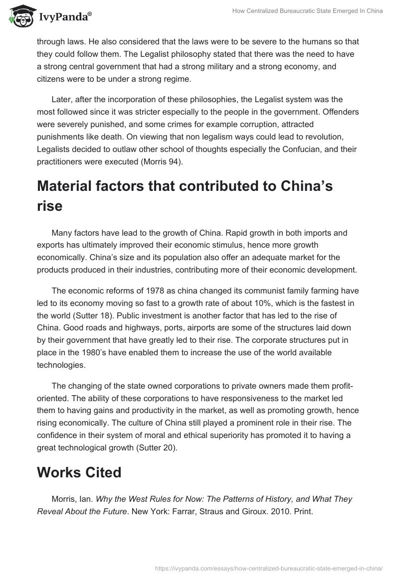 How Centralized Bureaucratic State Emerged In China. Page 2