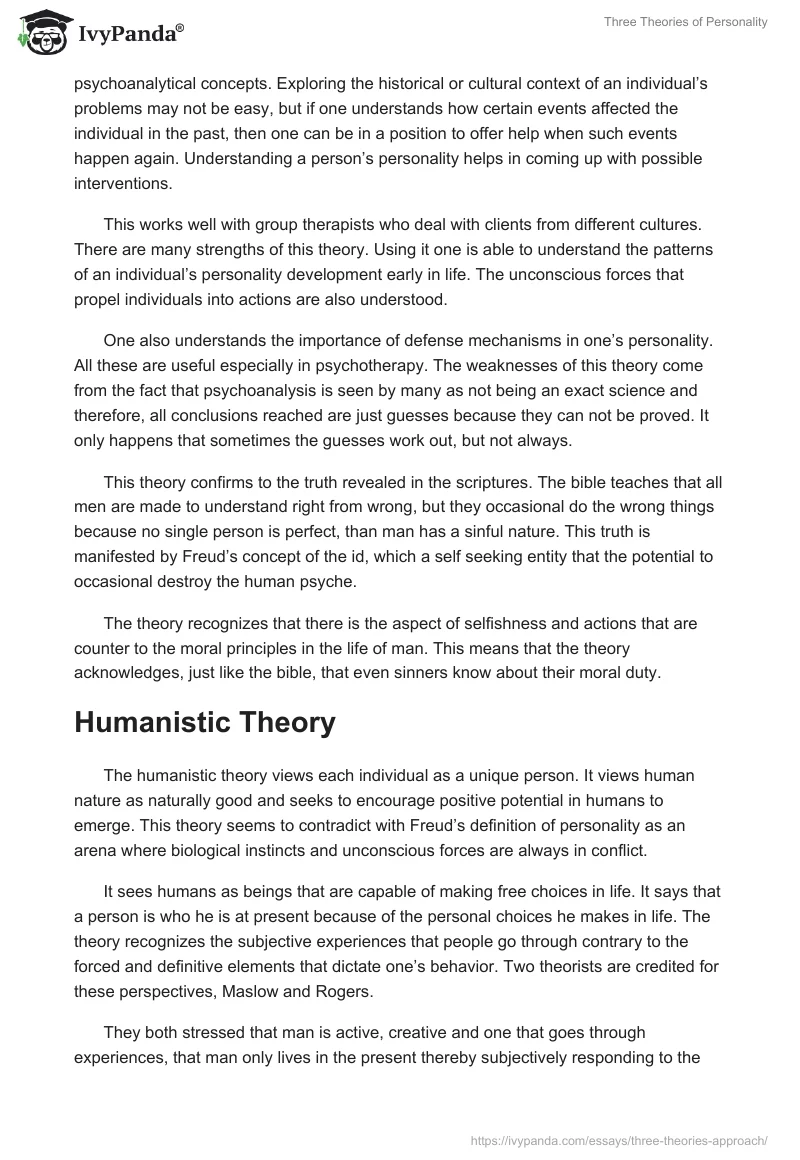 Three Theories of Personality. Page 2