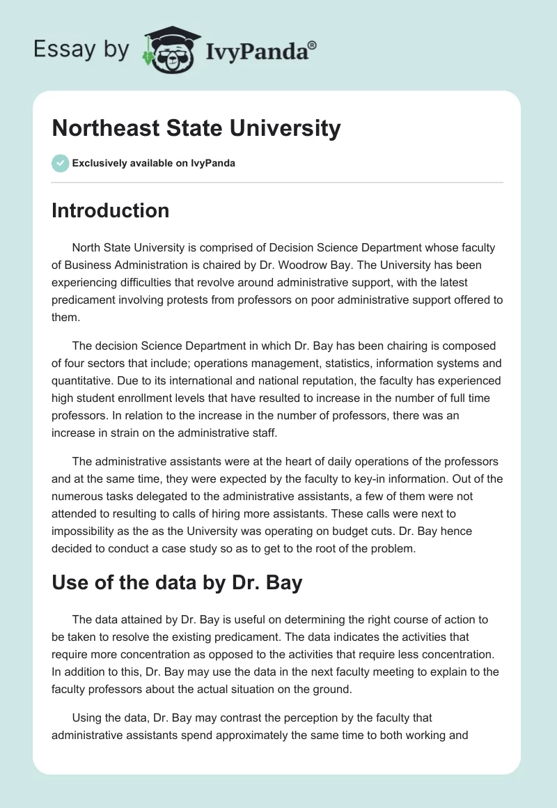 Northeast State University. Page 1