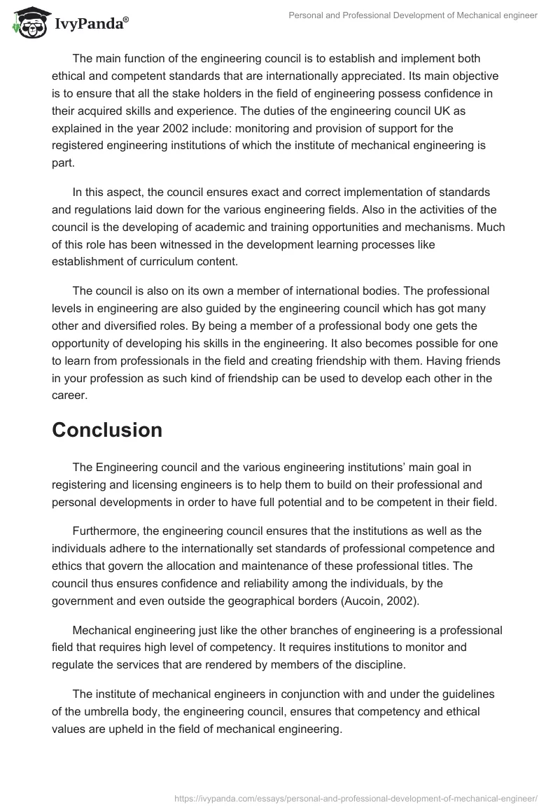 Personal and Professional Development of Mechanical Engineer. Page 5