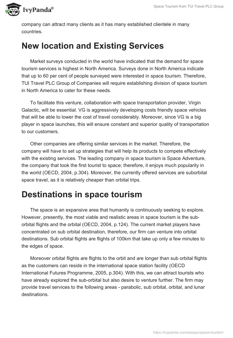 Space Tourism from TUI Travel PLC Group. Page 3