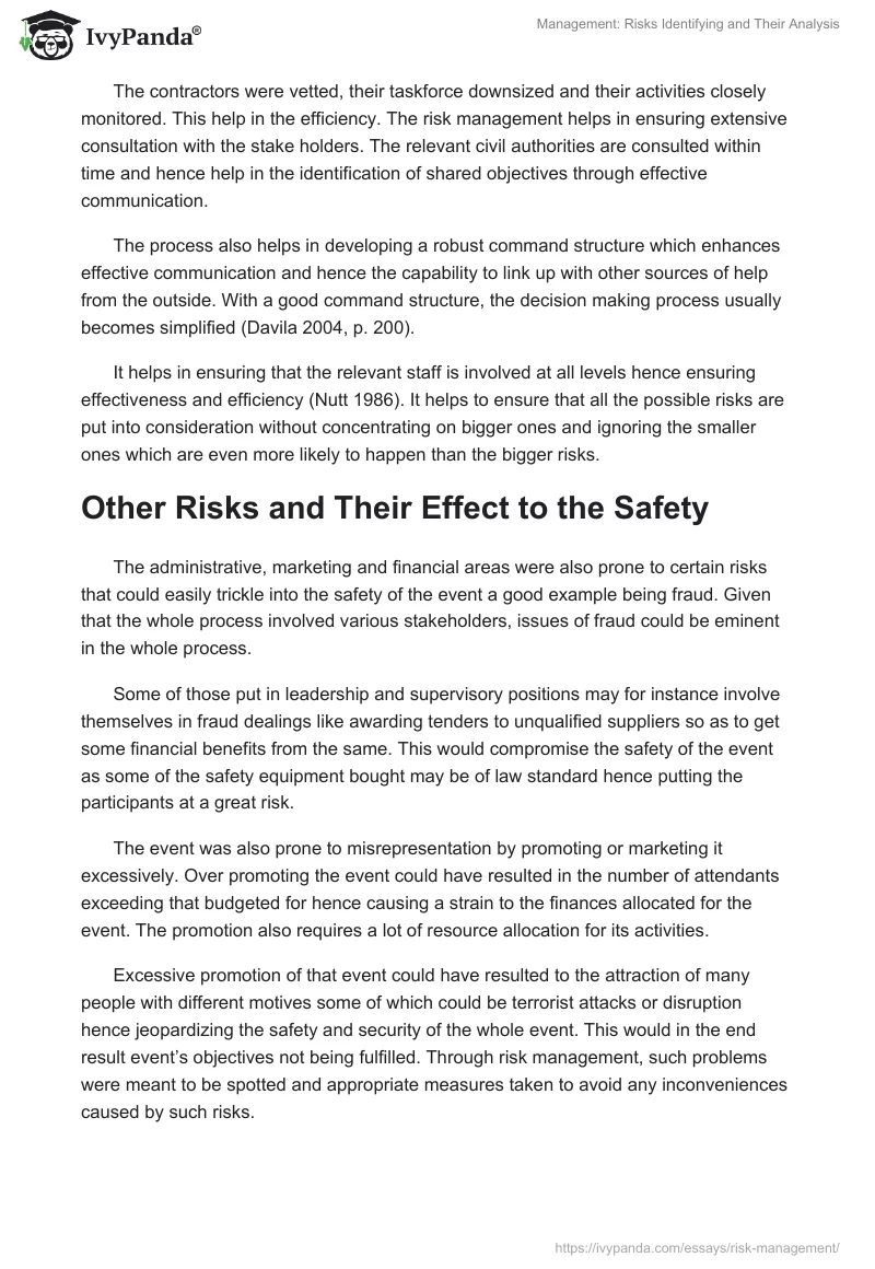 Management: Risks Identifying and Their Analysis. Page 5