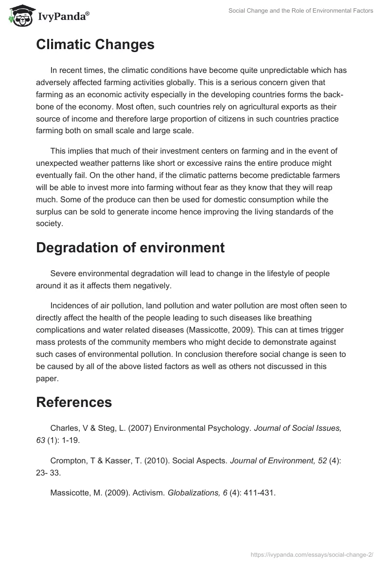 Social Change and the Role of Environmental Factors. Page 3