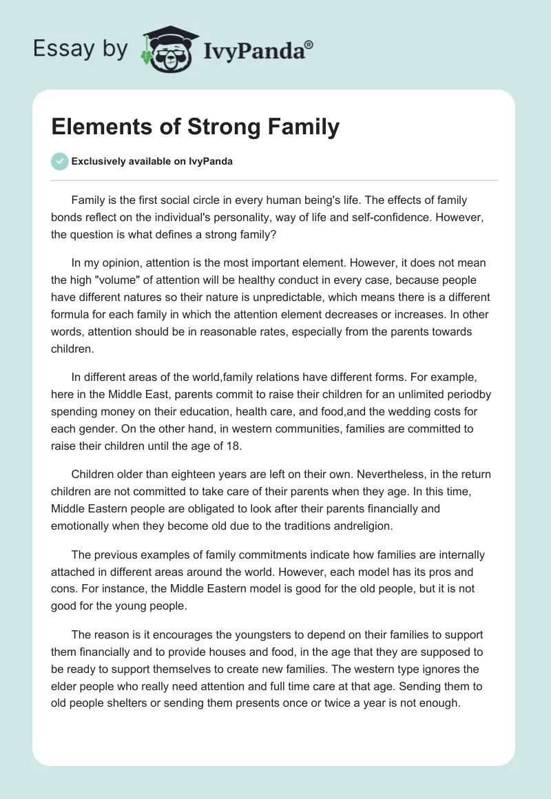 Elements of Strong Family. Page 1