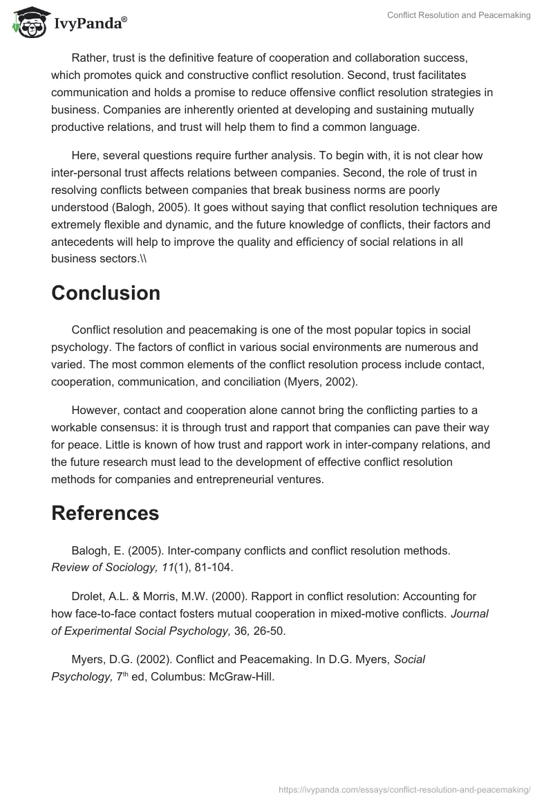 Conflict Resolution and Peacemaking. Page 3