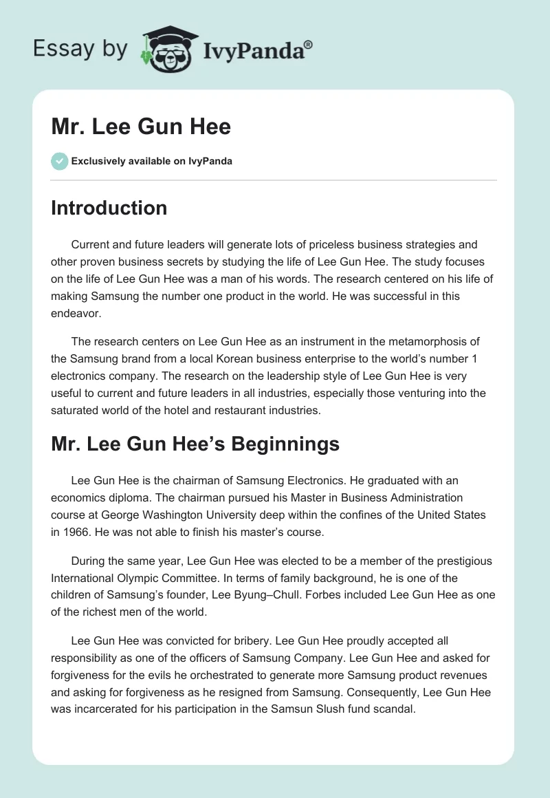 Mr. Lee Gun Hee. Page 1