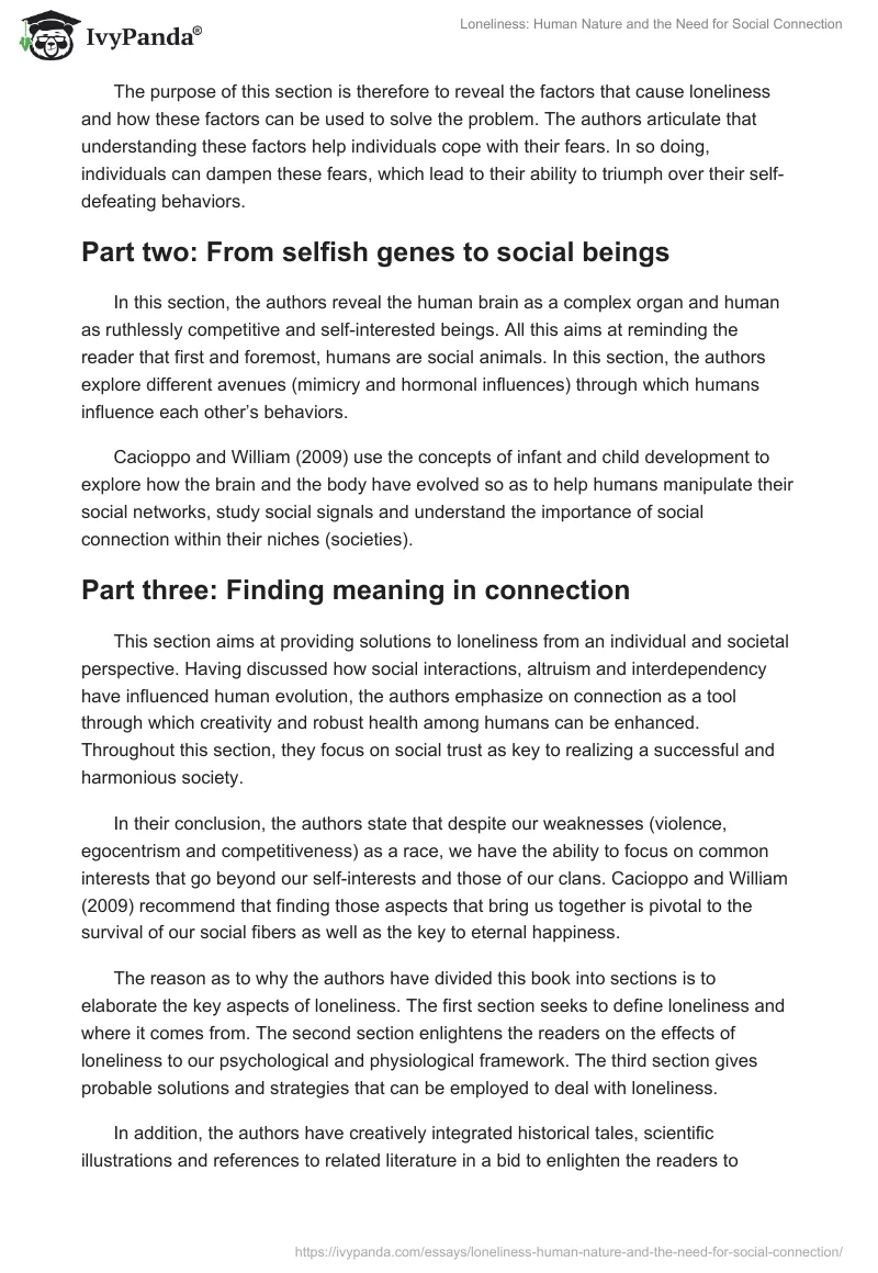 Loneliness: Human Nature and the Need for Social Connection. Page 4