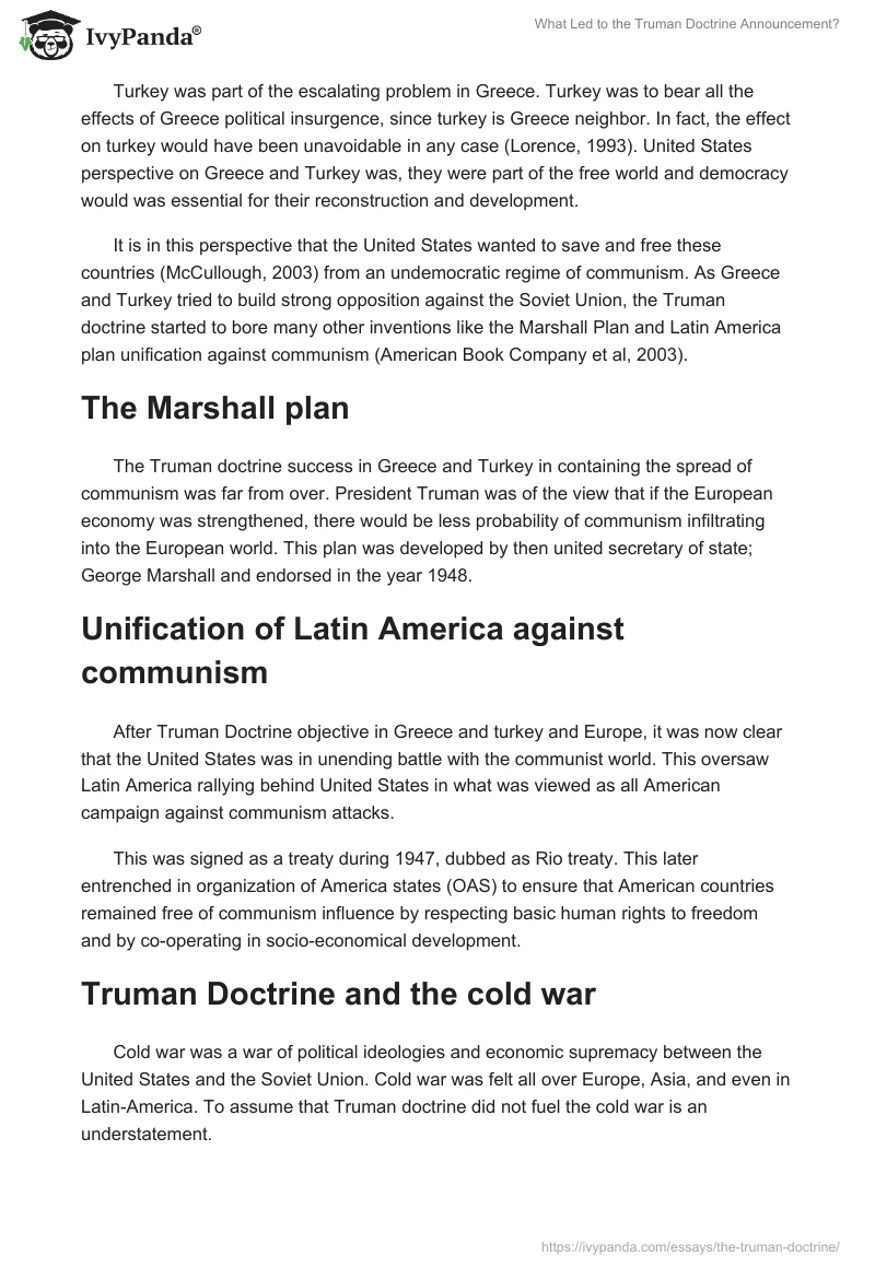 What Led to the Truman Doctrine Announcement?. Page 4
