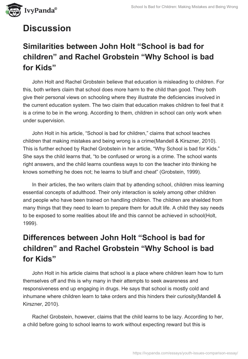 School Is Bad for Children: Making Mistakes and Being Wrong. Page 2