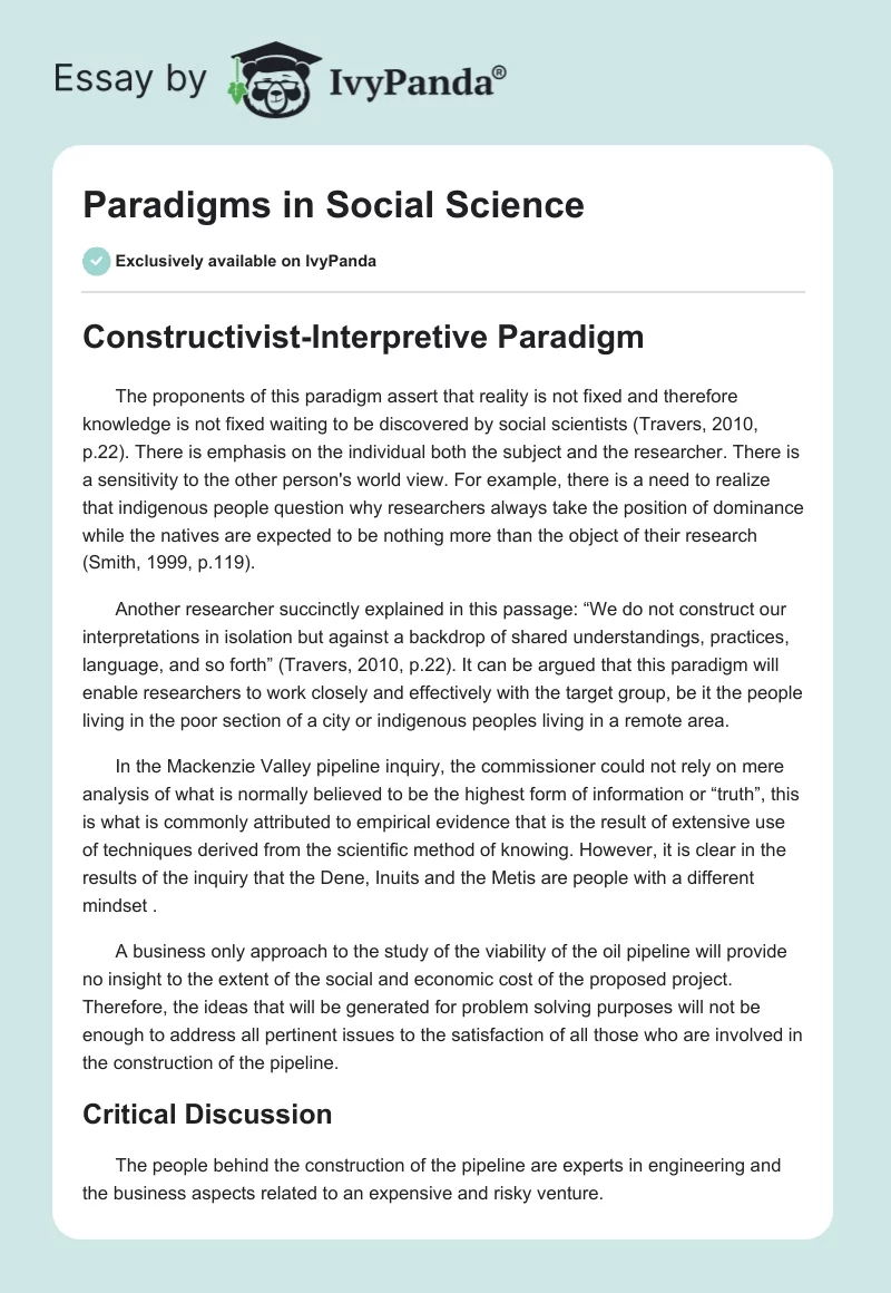Paradigms in Social Science. Page 1