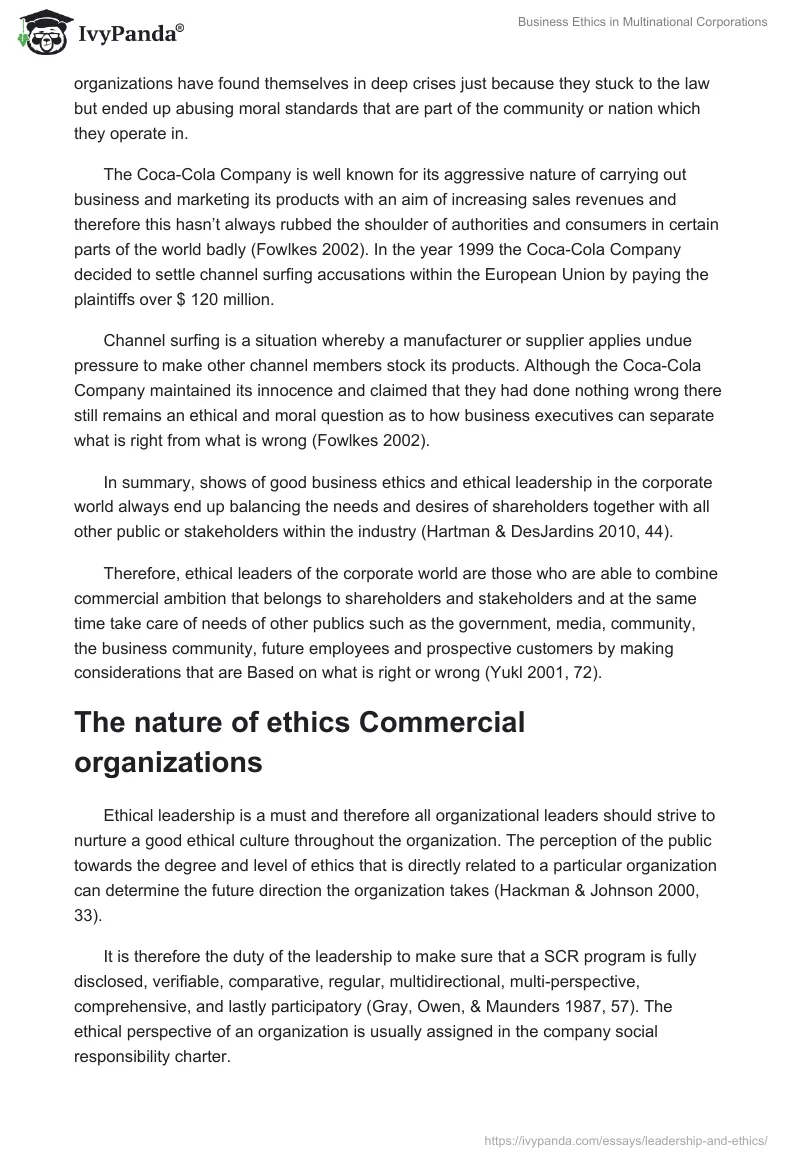 Business Ethics in Multinational Corporations. Page 2