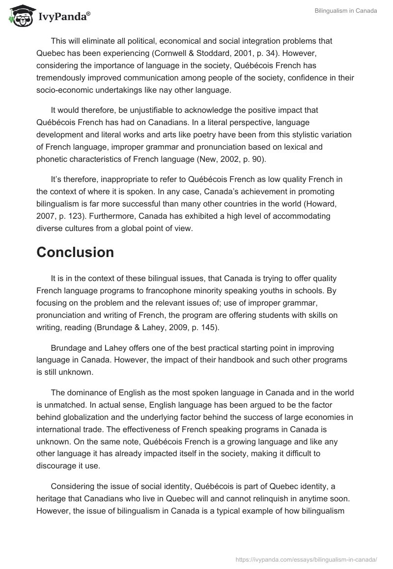 Bilingualism in Canada. Page 3