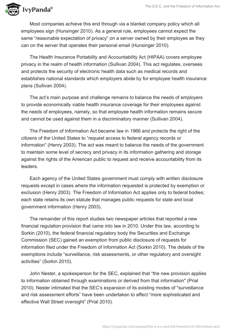 The S.E.C. and the Freedom of Information Act. Page 2