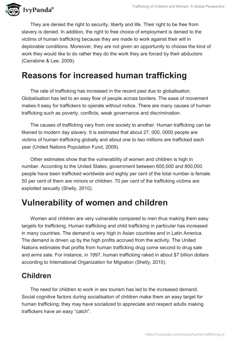 Trafficking of Children and Women: A Global Perspective. Page 2