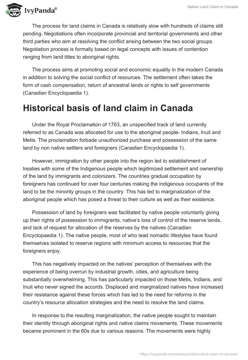 Native Land Claim in Canada. Page 2