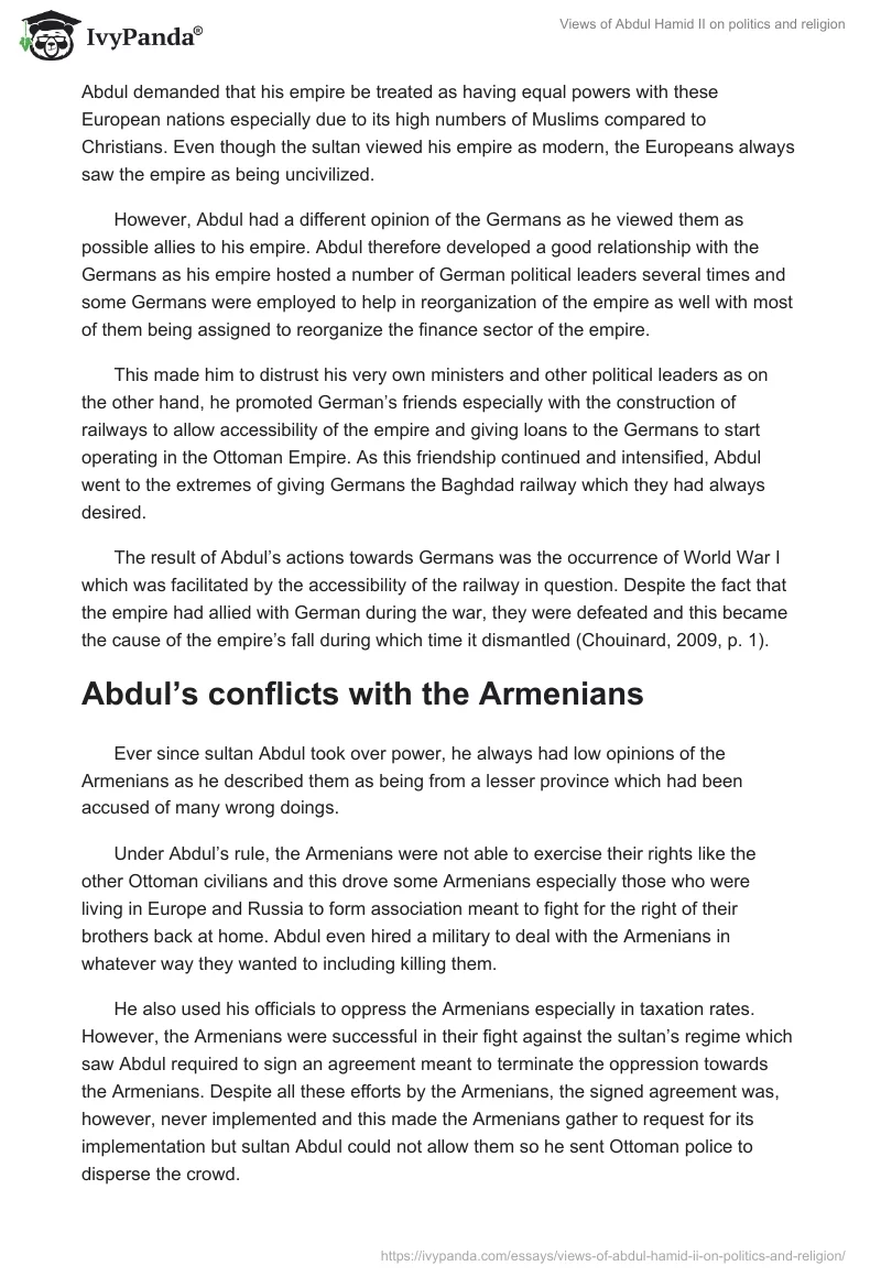 Views of Abdul Hamid II on politics and religion. Page 2