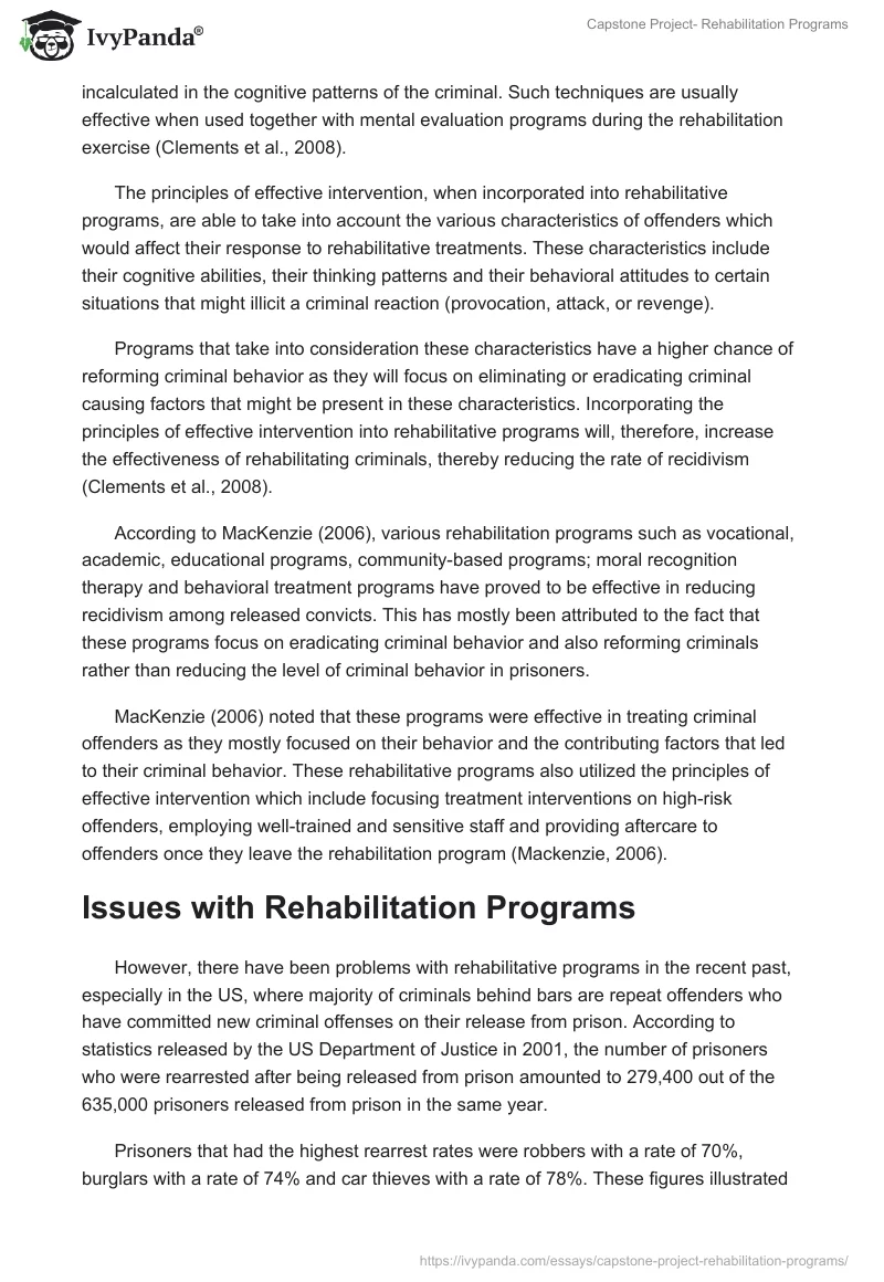 Capstone Project- Rehabilitation Programs. Page 3