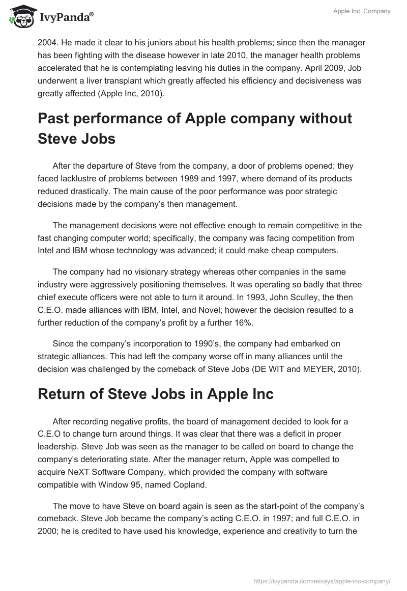 Apple Inc. Company. Page 3