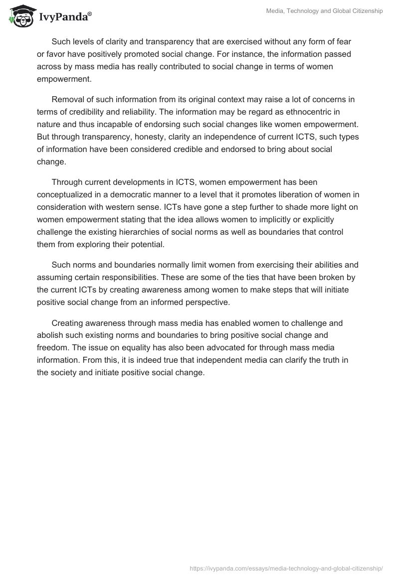 Media, Technology and Global Citizenship. Page 2