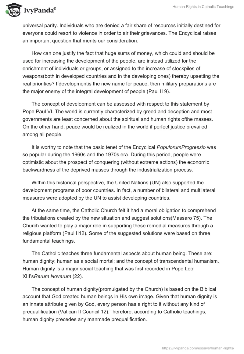Human Rights in Catholic Teachings. Page 2
