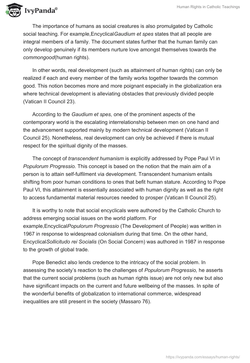Human Rights in Catholic Teachings. Page 3