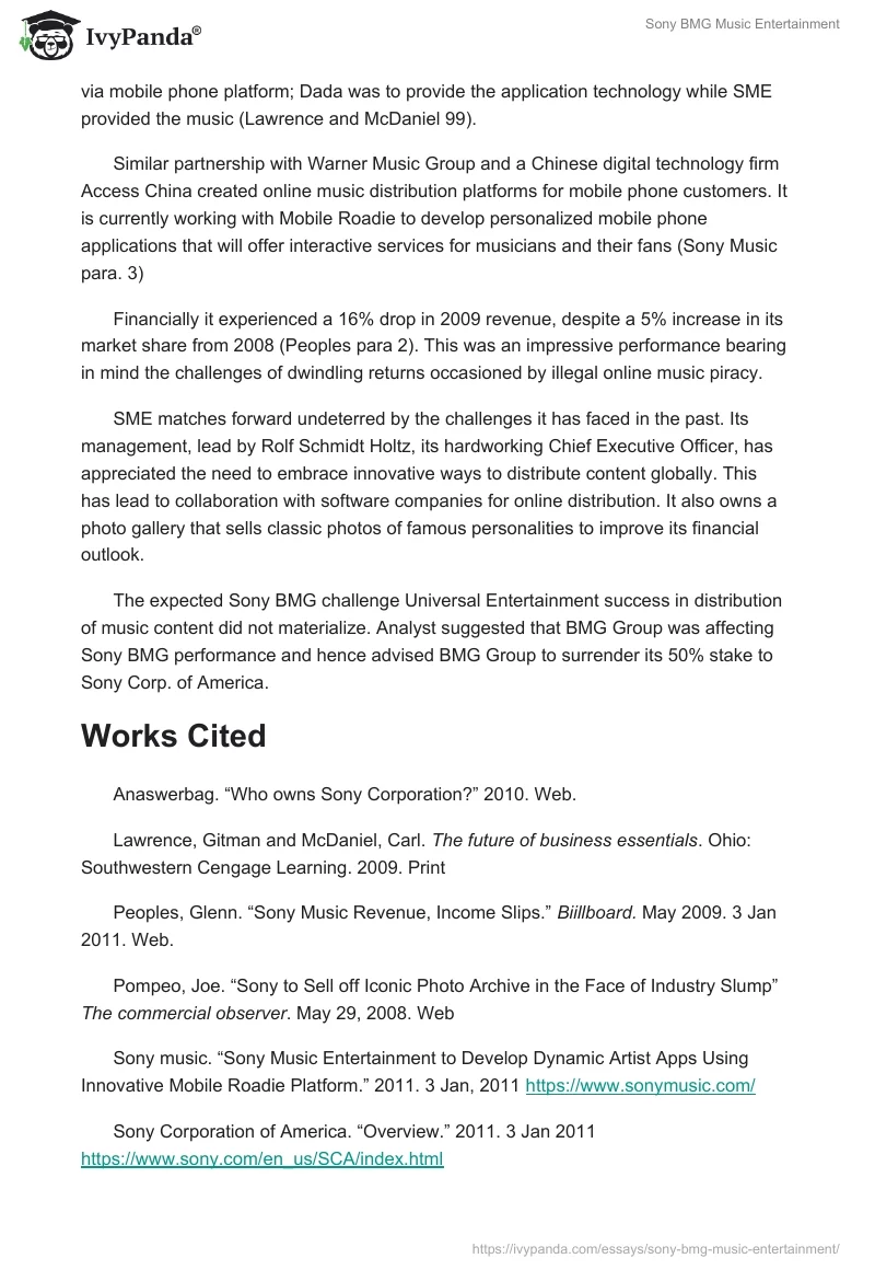 Sony BMG Music Entertainment. Page 2