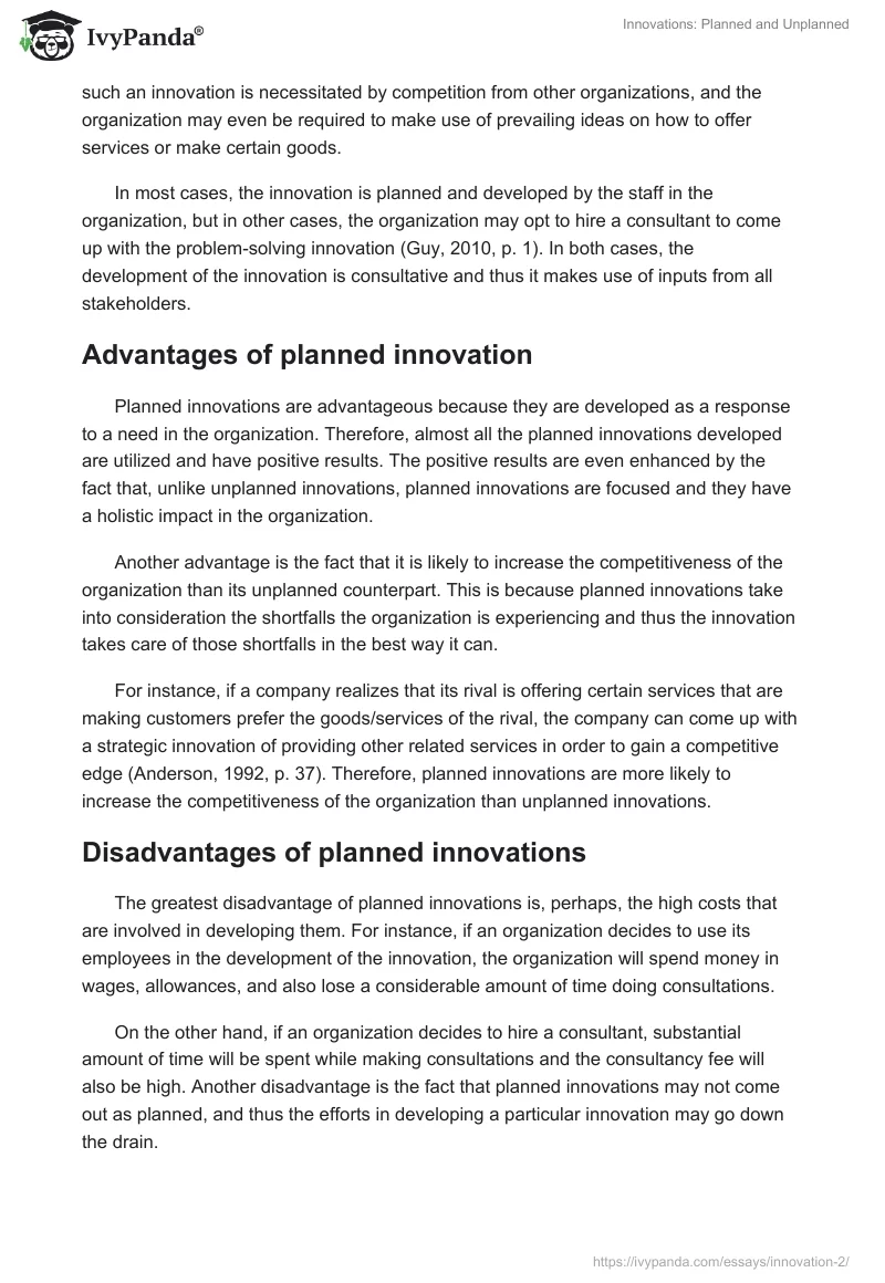 Innovations: Planned and Unplanned. Page 3