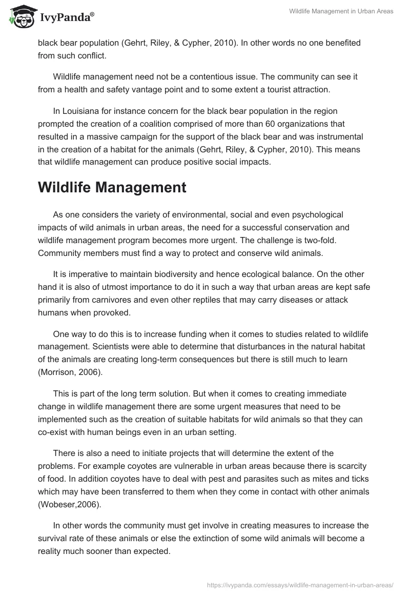 Wildlife Management in Urban Areas. Page 3
