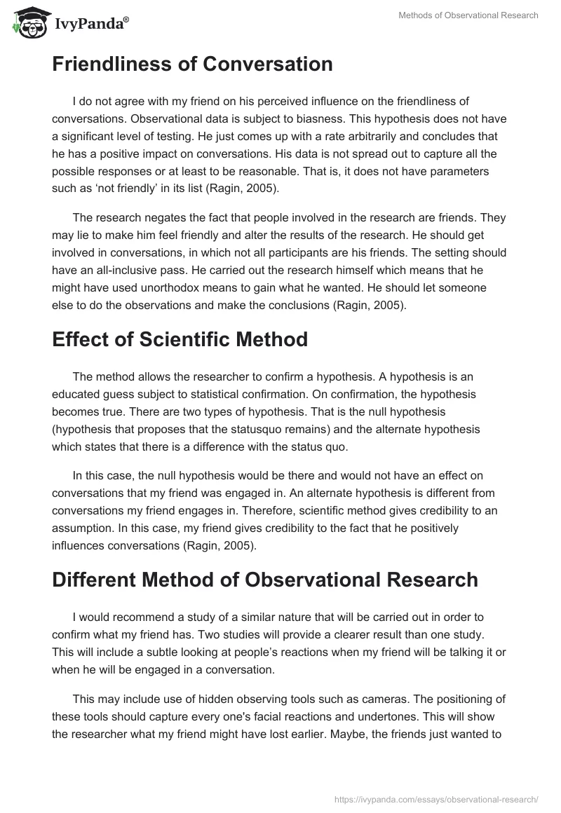 Methods of Observational Research. Page 2