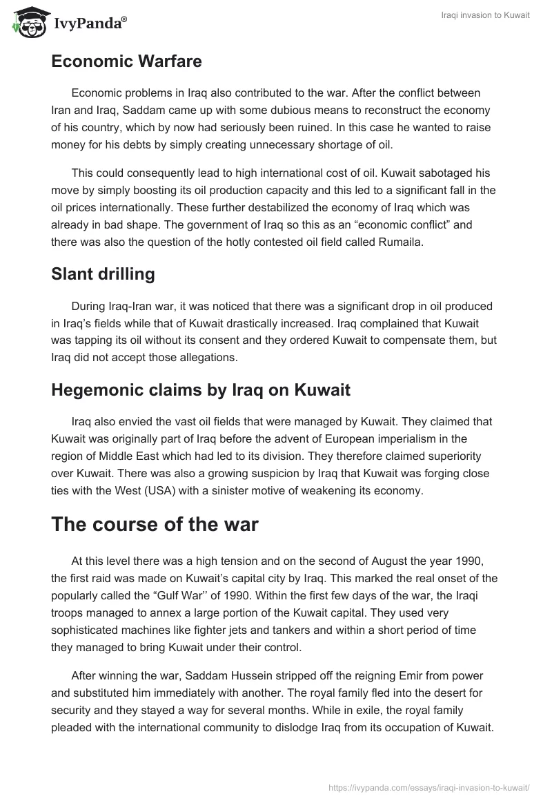 Iraqi invasion to Kuwait. Page 2