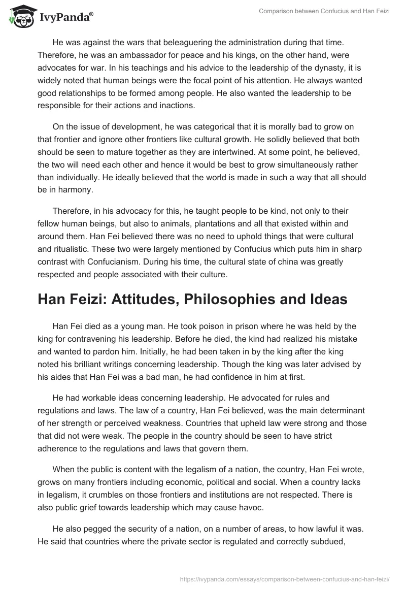 Comparison Between Confucius and Han Feizi. Page 2