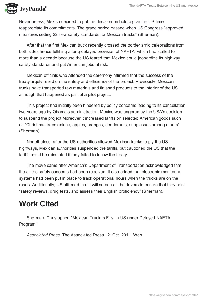 The NAFTA Treaty Between the US and Mexico. Page 2