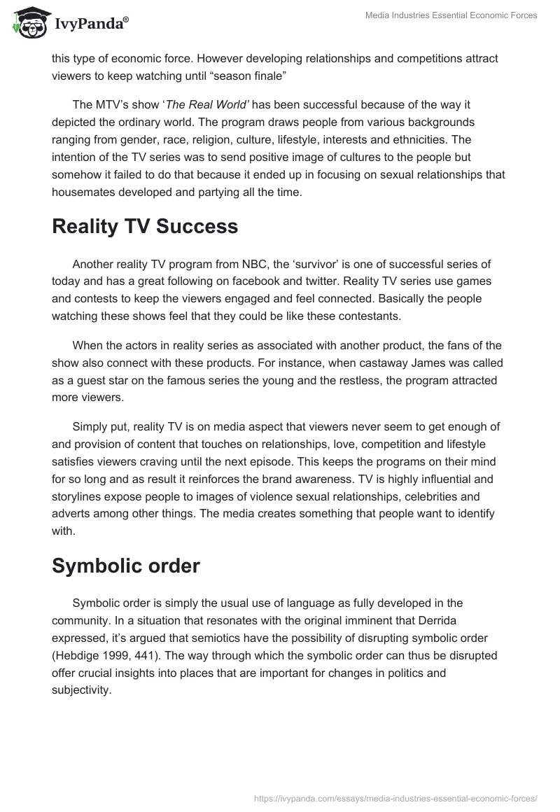 Media Industries Essential Economic Forces. Page 4