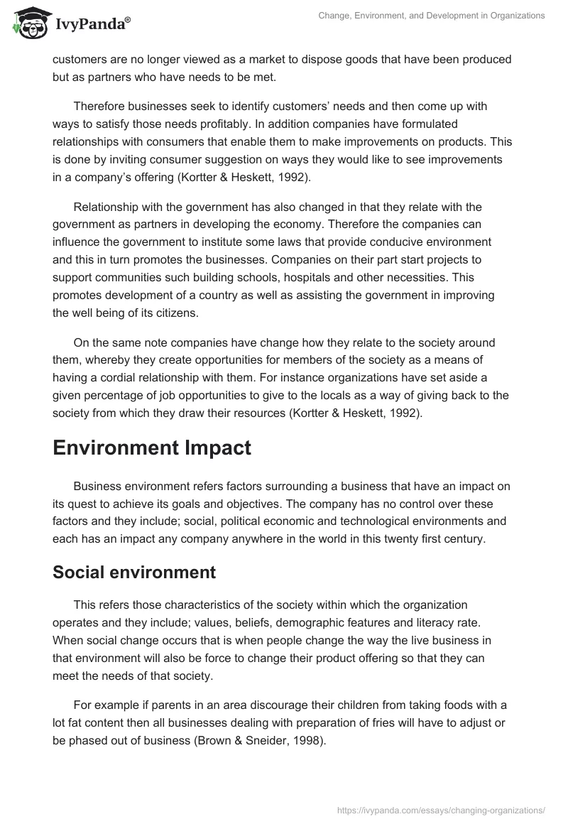 Change, Environment, and Development in Organizations. Page 2