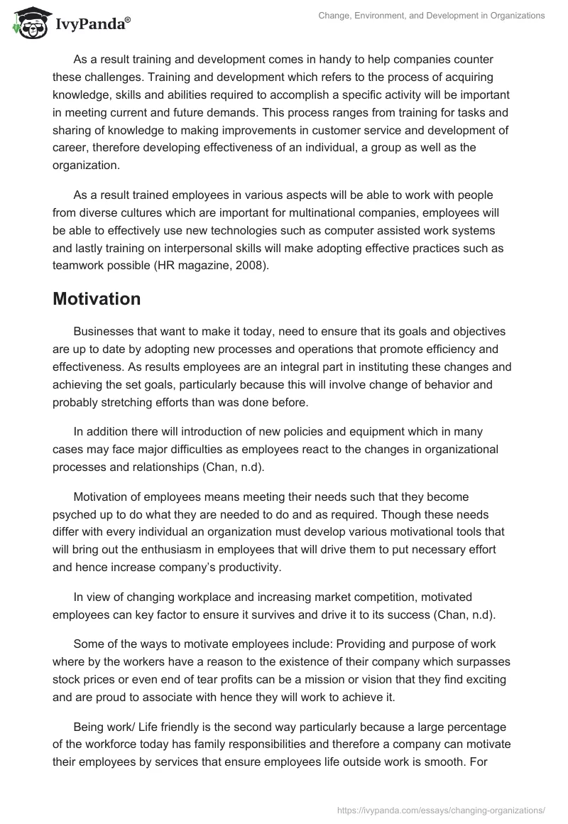 Change, Environment, and Development in Organizations. Page 5