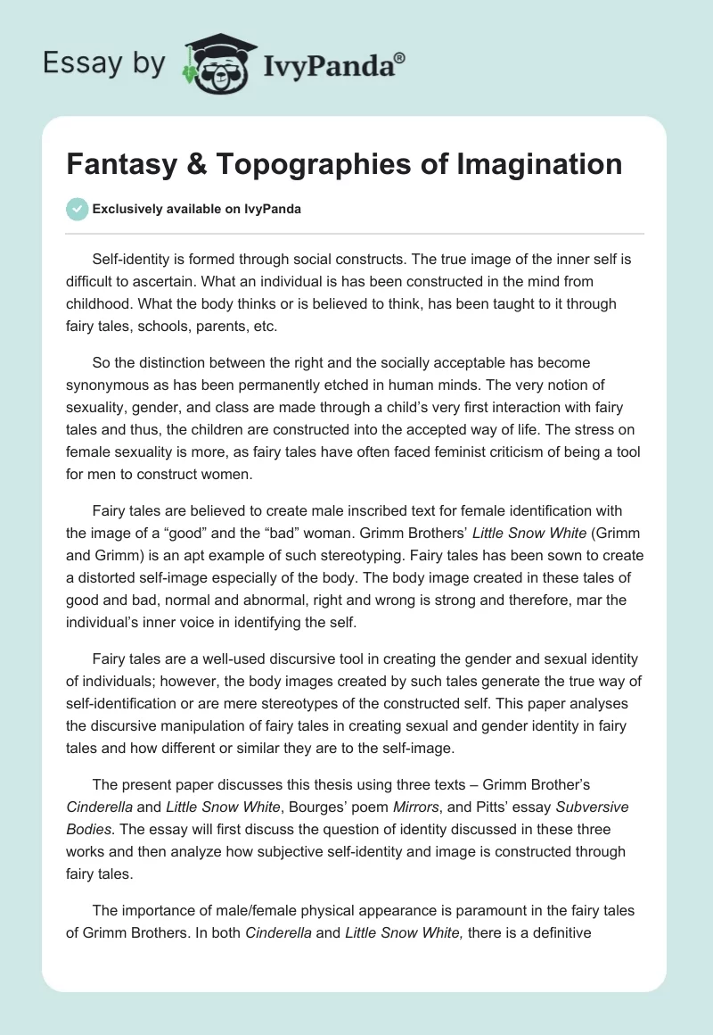 Fantasy & Topographies of Imagination. Page 1