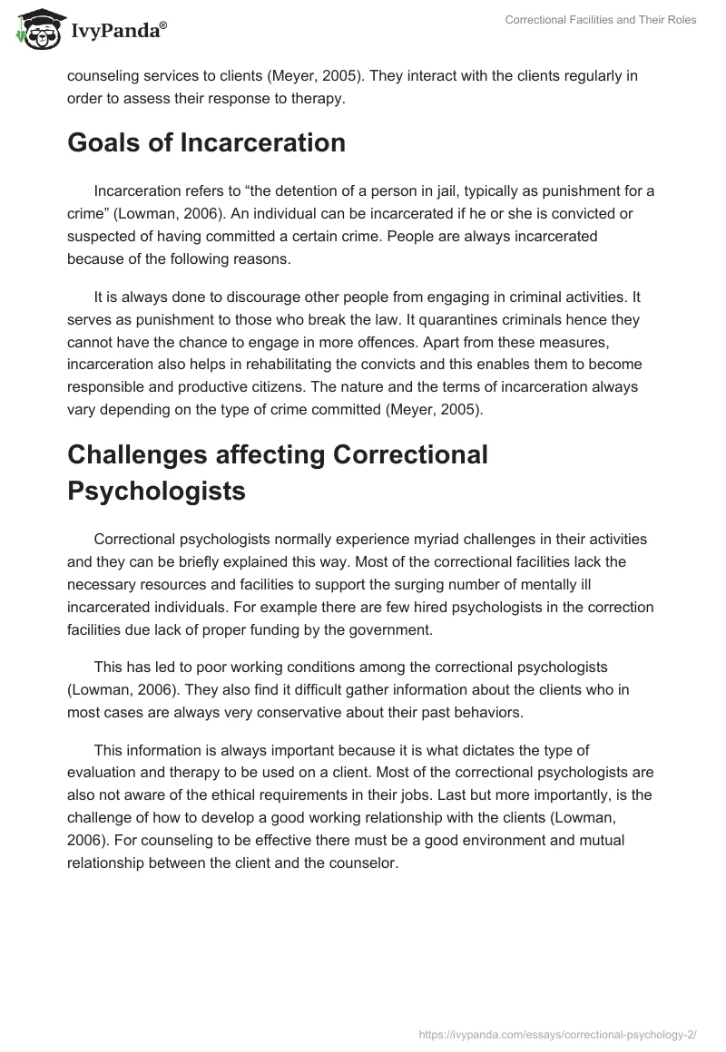 Correctional Facilities and Their Roles. Page 2