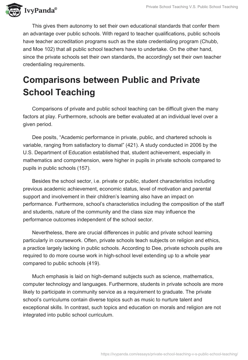 Private School Teaching V.S. Public School Teaching. Page 3