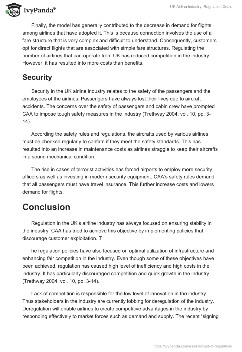 UK Airline Industry: Regulation Costs. Page 5