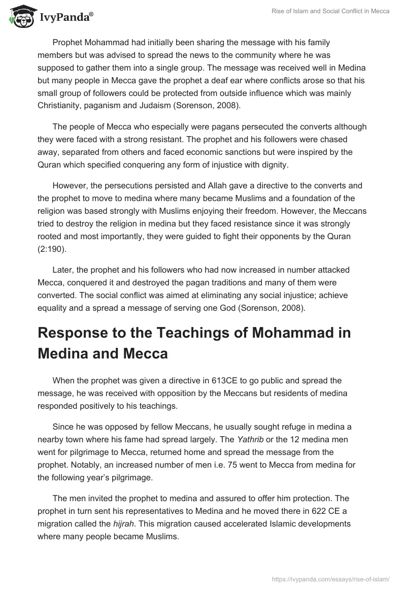 Rise of Islam and Social Conflict in Mecca. Page 2