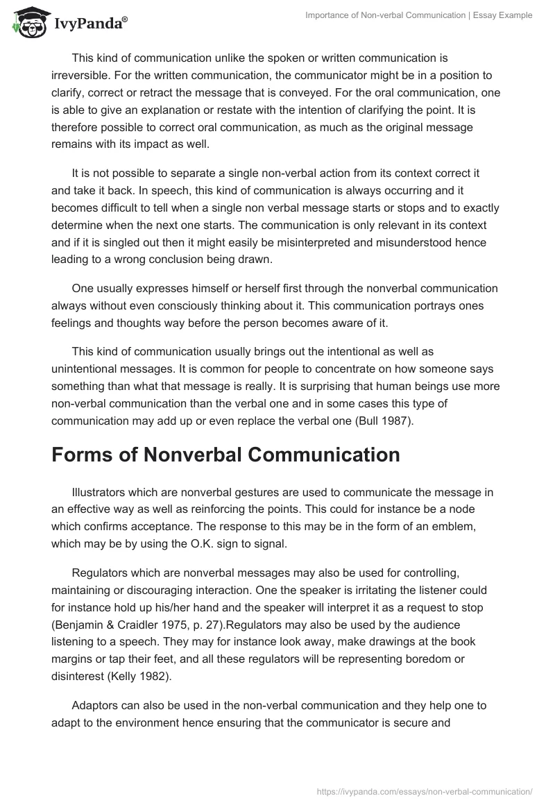 Importance of Non-Verbal Communication | Essay Example. Page 3