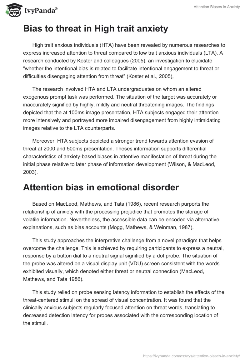 Attention Biases in Anxiety. Page 5
