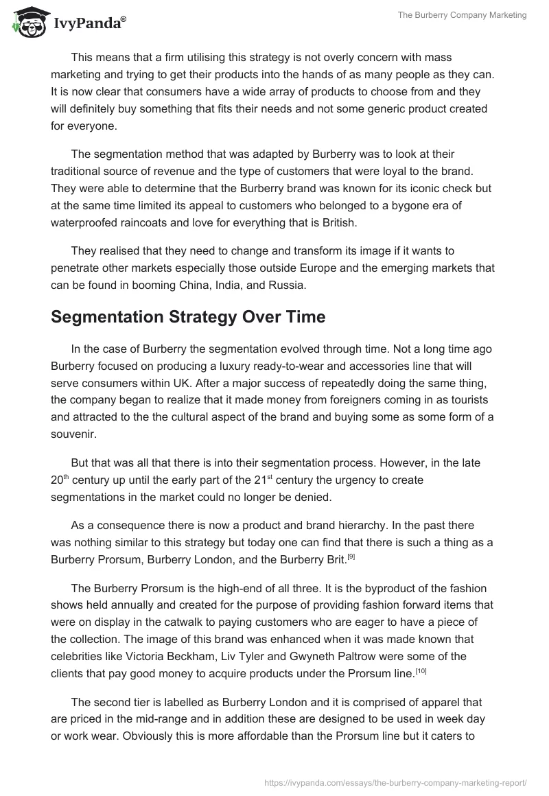 The Burberry Company Marketing. Page 5