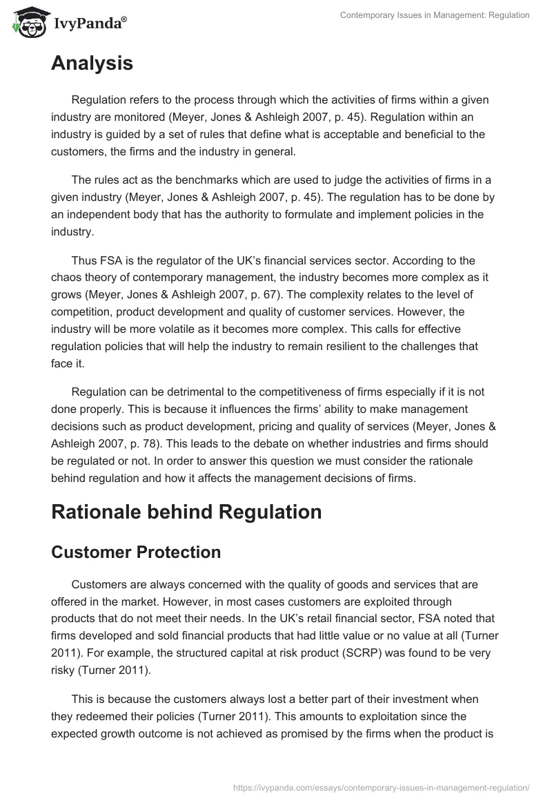 Contemporary Issues in Management: Regulation. Page 2