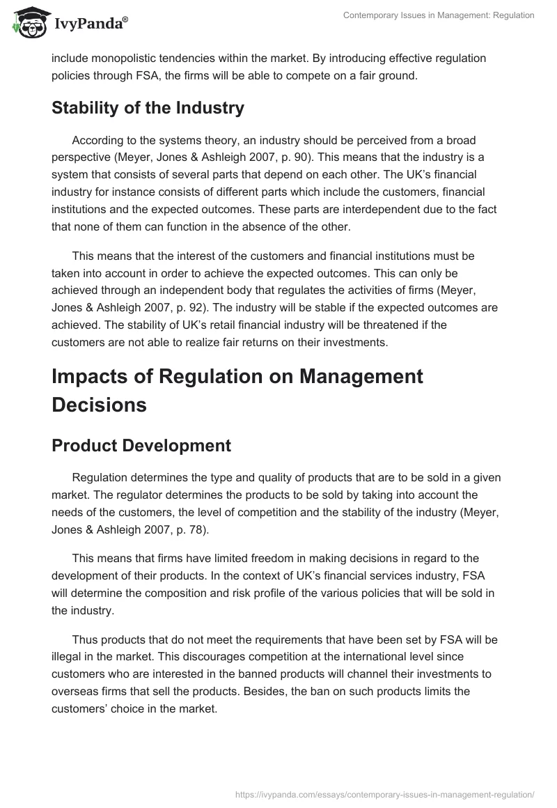 Contemporary Issues in Management: Regulation. Page 4