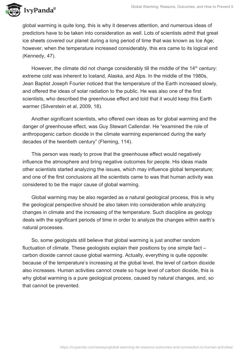 Global Warming: Reasons, Outcomes, and How to Prevent It. Page 3