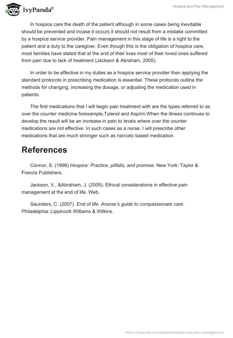 Hospice and Pain Management. Page 2