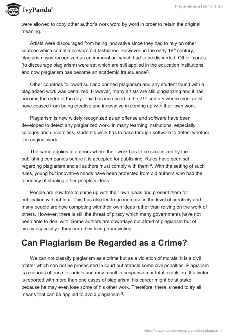 Plagiarism as a Form of Theft. Page 2